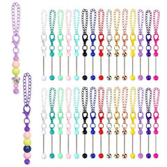 30Pcs Beadable Keychains Bar Bulk Kit, Colorful Keychain Bar for Beads