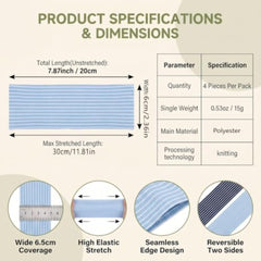 Striped headband non-slip stretchy fabric close-up