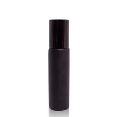 10ml Frosted Bottles with Steel Roller - Black 5Pcs