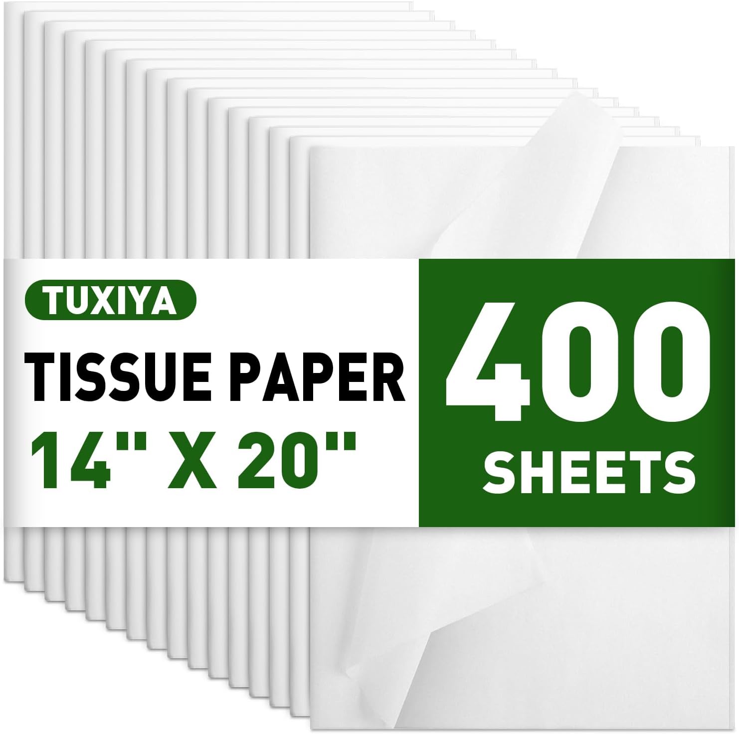 400-pack white tissue paper sheets bulk pack