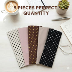 5-pack women's wide polka dot headbands in assorted colors