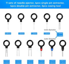 Single pin extractor tools for wire terminal removal