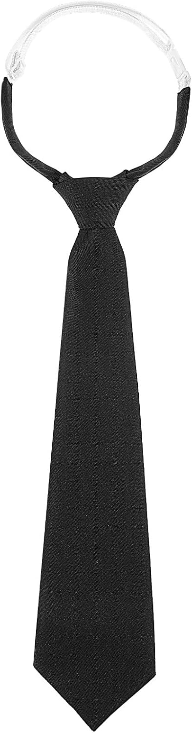 Black pre-tied skinny necktie for women