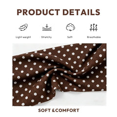 Five polka dot headbands laid out showing color variety