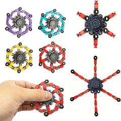 Fidget spinner chain links twisted into robot shape