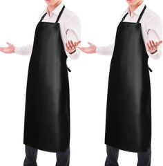 2-pack of black waterproof heavy duty vinyl work aprons