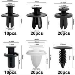 100-Piece Car Plastic Rivet Clips Kit – Universal Push-Type Retainer Fasteners