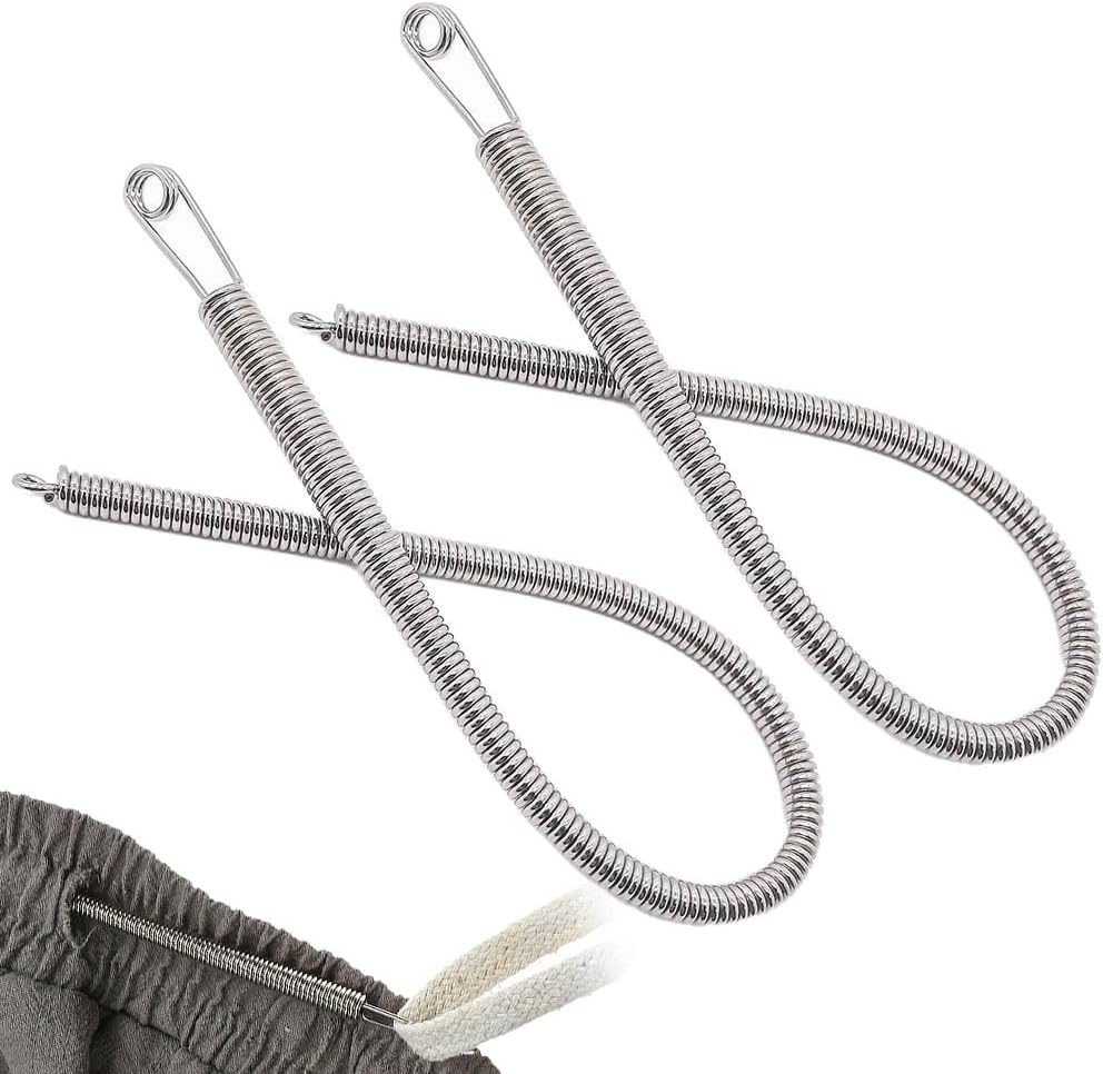 2-piece spring drawstring needle threader tool set