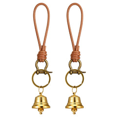 Brass hanging bell for door knob with vintage copper finish
