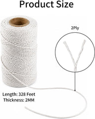 2mm two-strand twisted cotton twine close-up showing texture