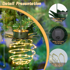 Solar panel on pineapple lantern light for daytime charging