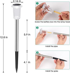 Solar stake light installed in soil with ground stake