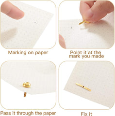 500 Gold Mini Paper Fasteners, 0.3 x 0.6 in Brass Brads