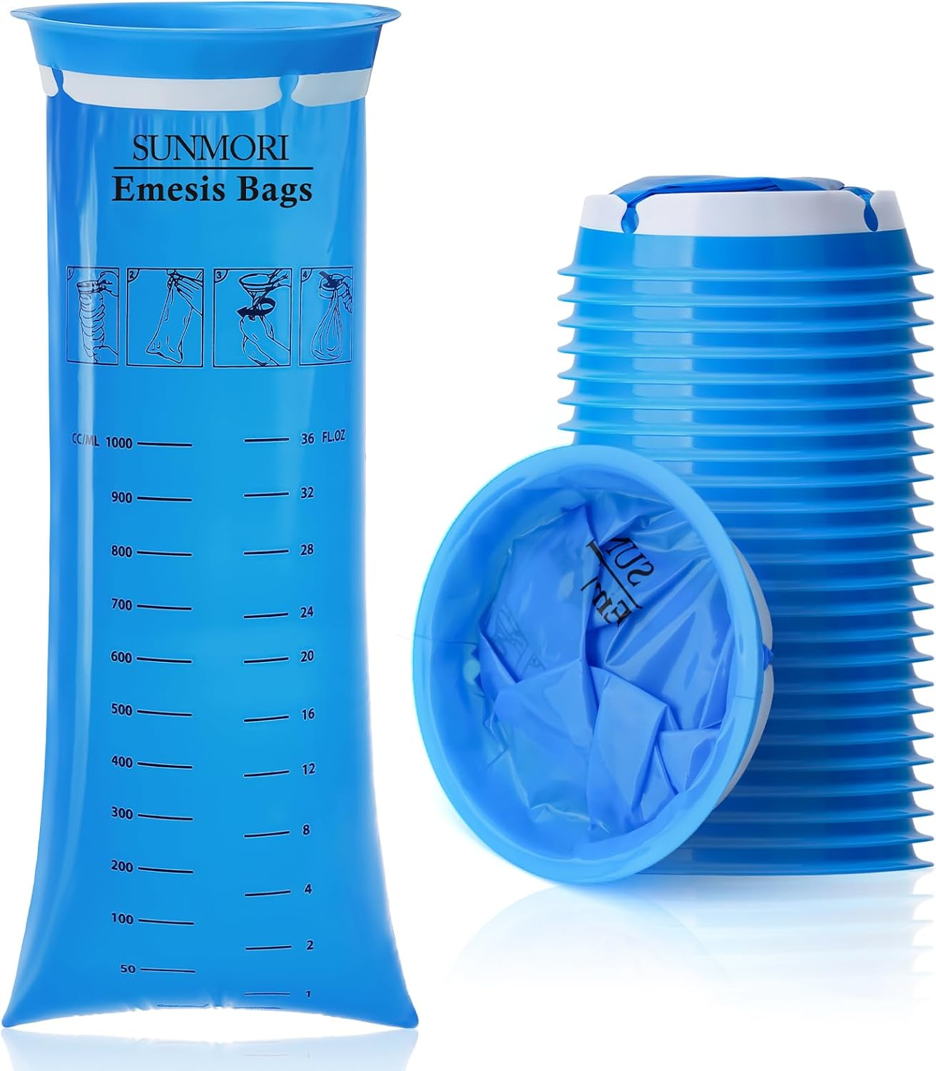 24-pack of disposable vomit bags, 1000ml capacity