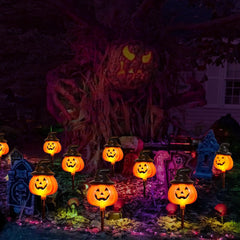 Jack O'Lantern pumpkin light with witch hat design