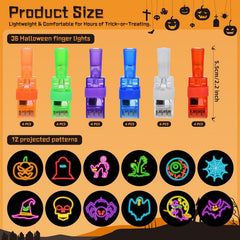 36 Pack Halloween Finger Lights - LED Party Favors & Goodie Bag Fillers for Kids