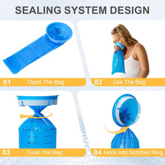 Twist-and-lock notched ring closure on a disposable vomit bag