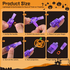 36 Pack Halloween Finger Lights - LED Party Favors & Goodie Bag Fillers for Kids