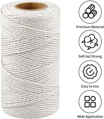 Natural cotton twine used to truss a roast chicken for oven cooking