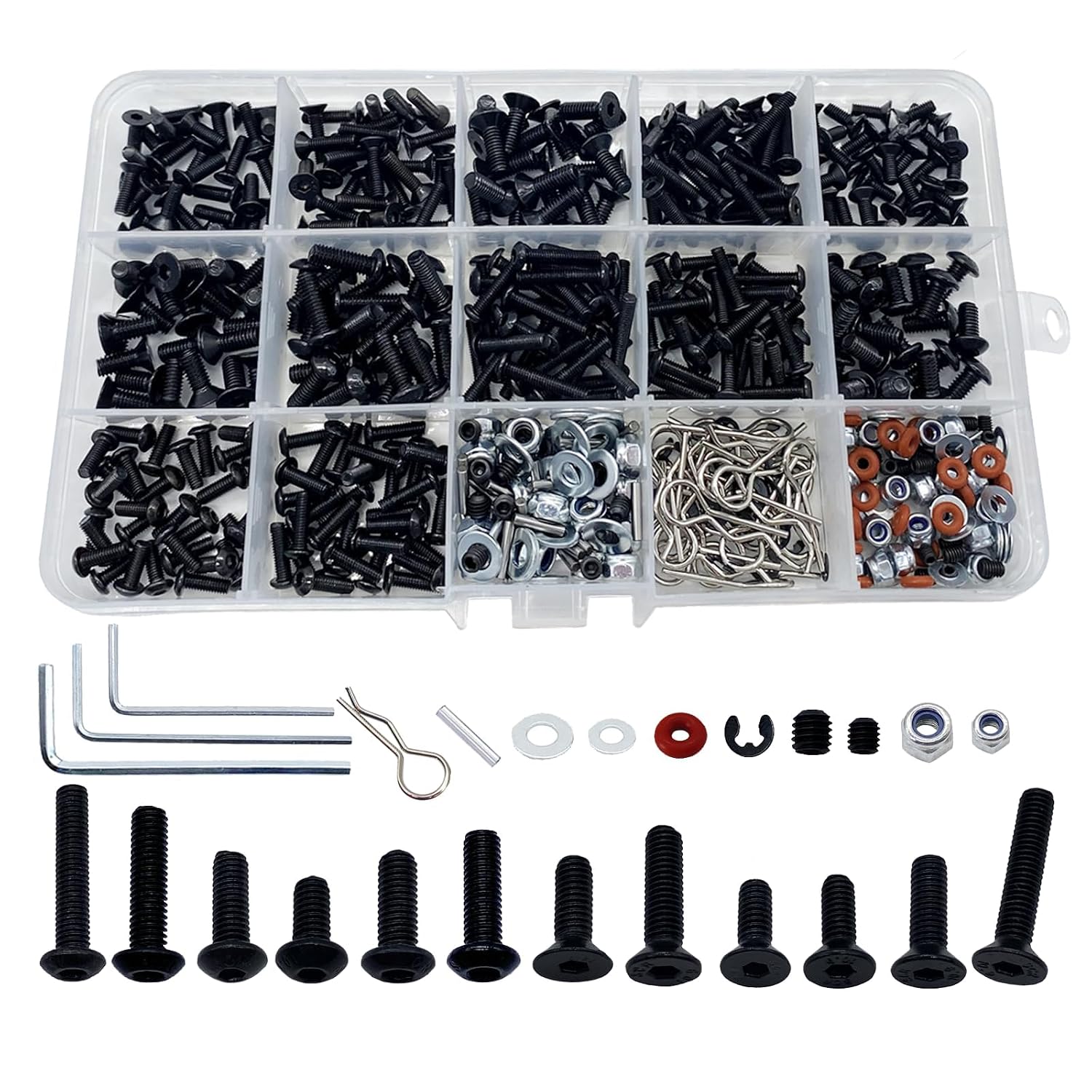 520-piece universal RC screw and hardware fastener kit