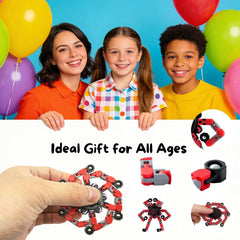 Kids playing with transformable fidget spinner toys