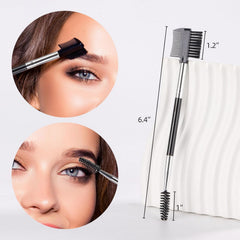Folding eyelash comb and eyebrow spoolie tools