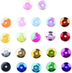 6mm cup sequins bulk assortment showing color variety for sewing and DIY craft projects