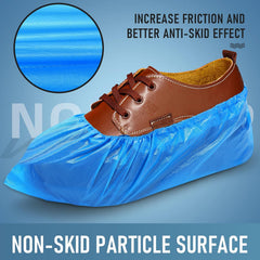 Elastic opening of a shoe cover stretching to fit up to Men's size 11