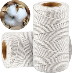 Cotton twine tying a bundle of fresh herbs and wrapped gift packages