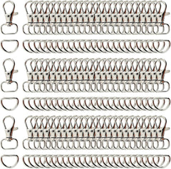 122-piece swivel snap hooks and D-rings hardware set