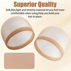 Close-up of breathable nylon mesh wig cap material