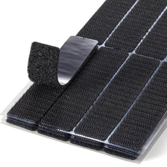 Heavy duty sticky back hook and loop tape strips 16 sets 1x4 inch black self-adhesive fasteners