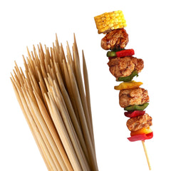 200Pcs Bamboo Wooden Skewers Sticks 12in Wood BBQ Shish Kabob Fondue Party Grill