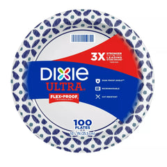 Dixie Ultra Disposable Paper Plates 10", Multi-Color, Compostable, 100 Count