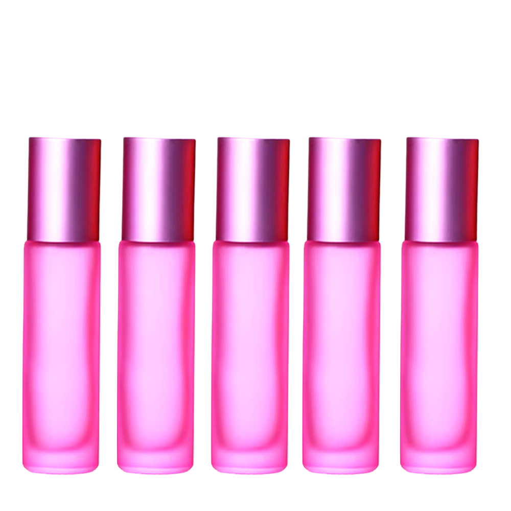 Empty Glass Roll On Bottle With Stainless Steel Roller Balls