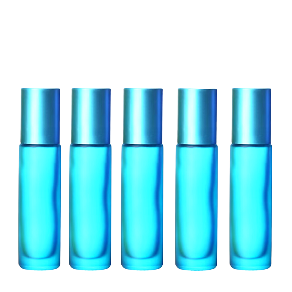 Frosted Bottles with Steel Roller - Blue