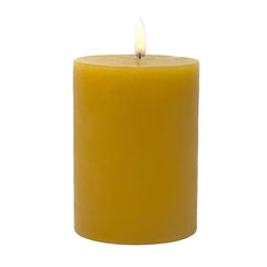 Yellow 3x4 Pillar Candle Unscented Single Wick Home Decor