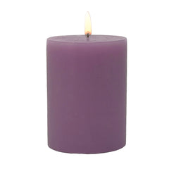 Unscented 3x4 Pillar Candle - Single Wick Home Decor Purple