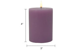 Unscented 3x4 Pillar Candle - Single Wick Home Decor Purple