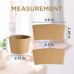 200 Pack Coffee Sleeves, Disposable Cup Sleeves for Hot and Cold Drinks Fit for 10-24 Oz Cups